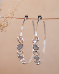 Nati Earrings * Labradorite and Morganite Hydro * Gold Plated 18k or Silver Plated * BJE166B