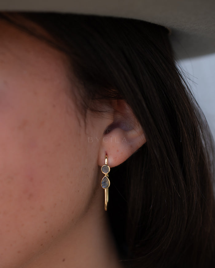 Juliana Earrings * Labradorite * Gold Plated 18k * BJE186