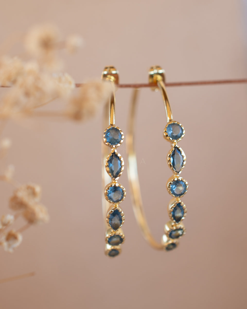 Kaia Earrings * Iolite Hydro * Gold Plated 18k  * BJE110
