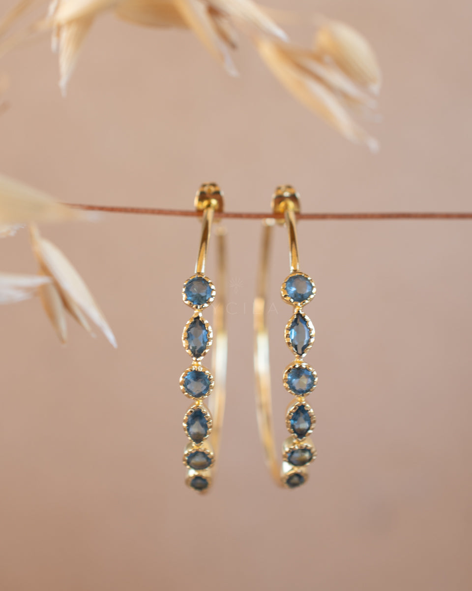 Kaia Earrings * Iolite Hydro * Gold Plated 18k  * BJE110