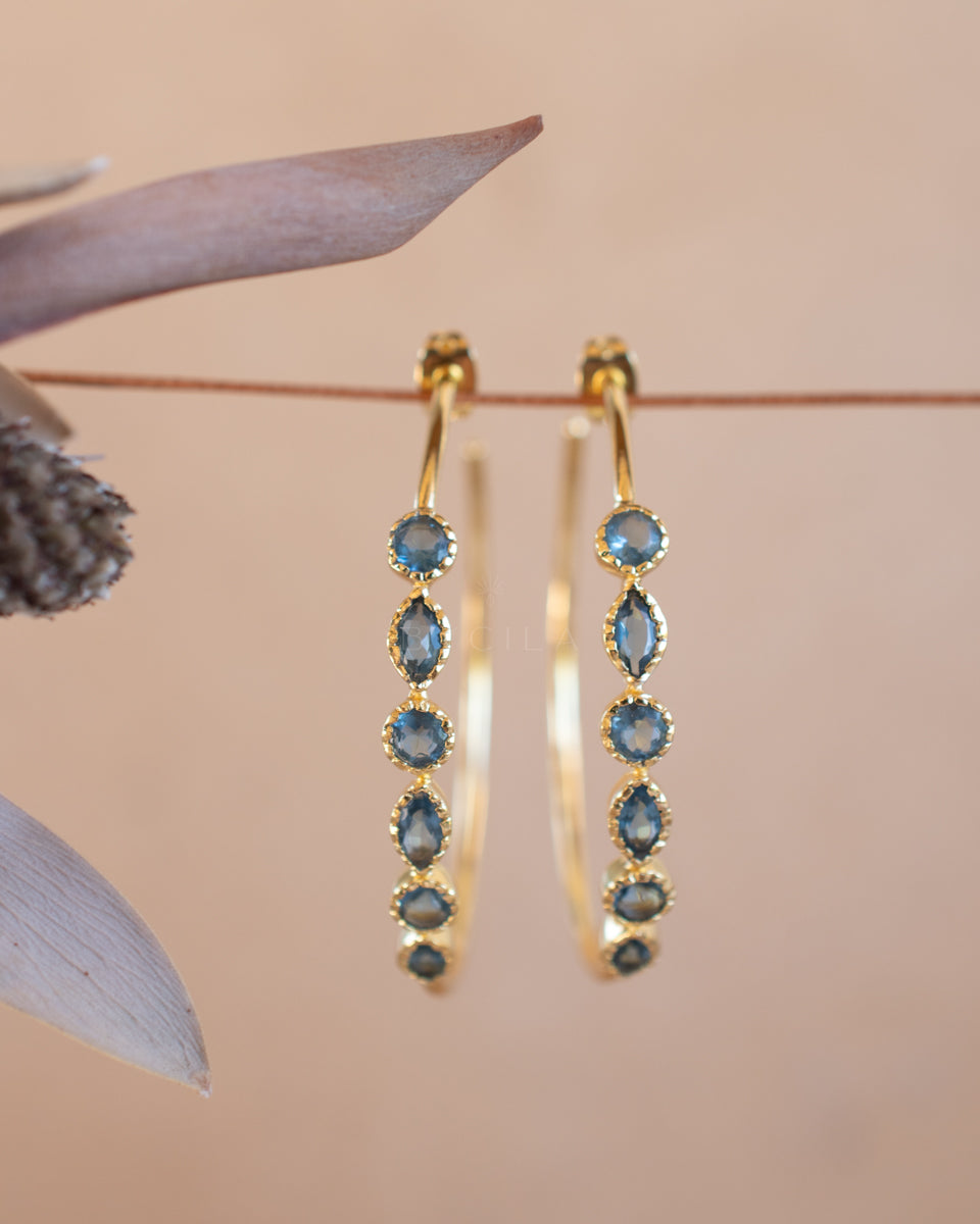 Kaia Earrings * Iolite Hydro * Gold Plated 18k  * BJE110