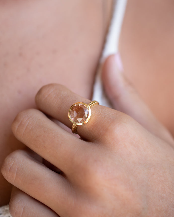 Marcela Ring * Morganite hydro * Gold Plated 18K * SBJR135
