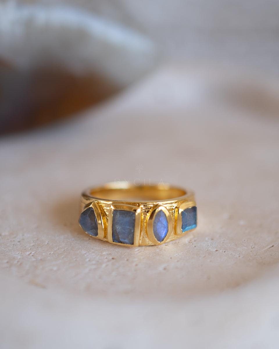 Loli Ring * Labradorite * Gold Plated 18k * BJR358