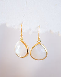 Lihue Earrings * Moonstone * Gold Plated 18k or Silver Plated * BJE069A