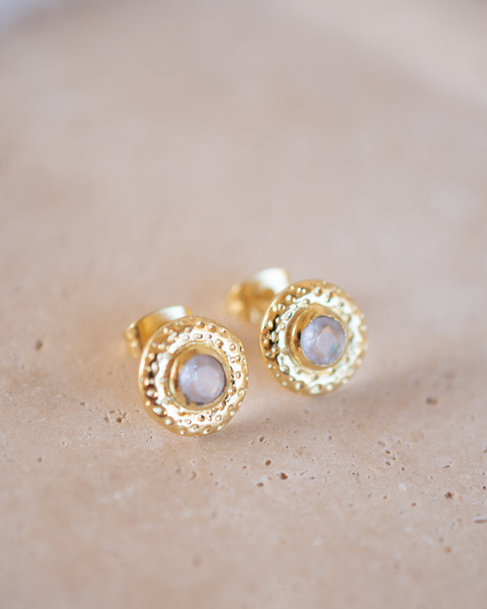 Joanne Earrings * Rose Quartz * Gold Plated 18k * BJE256