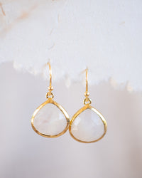 Lihue Earrings * Moonstone * Gold Plated 18k or Silver Plated * BJE069A