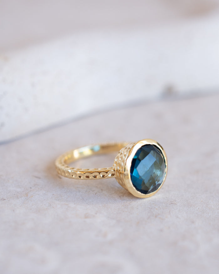 Marcela Ring * Iolite hydro * Gold Plated 18K * SBJR