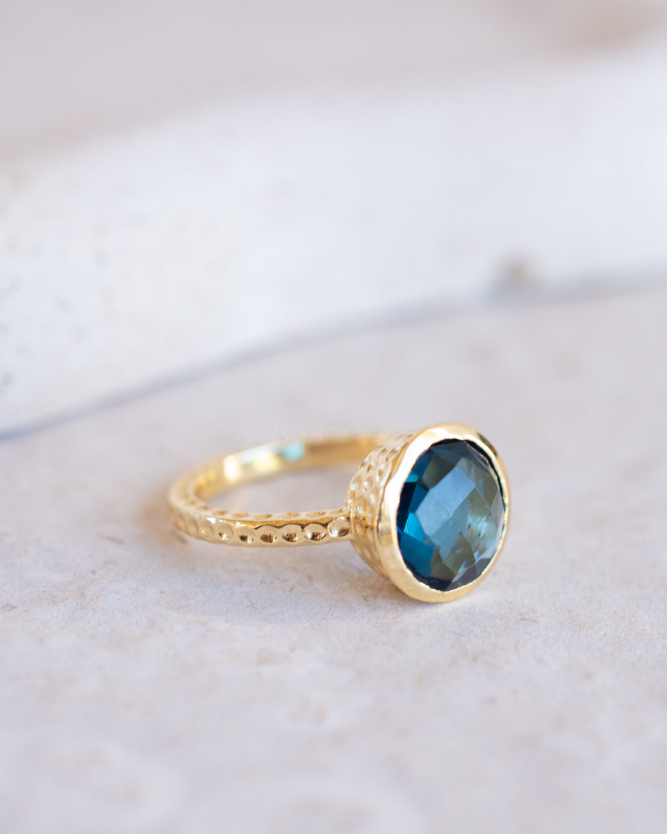 Marcela Ring * Iolite hydro * Gold Plated 18K * SBJR