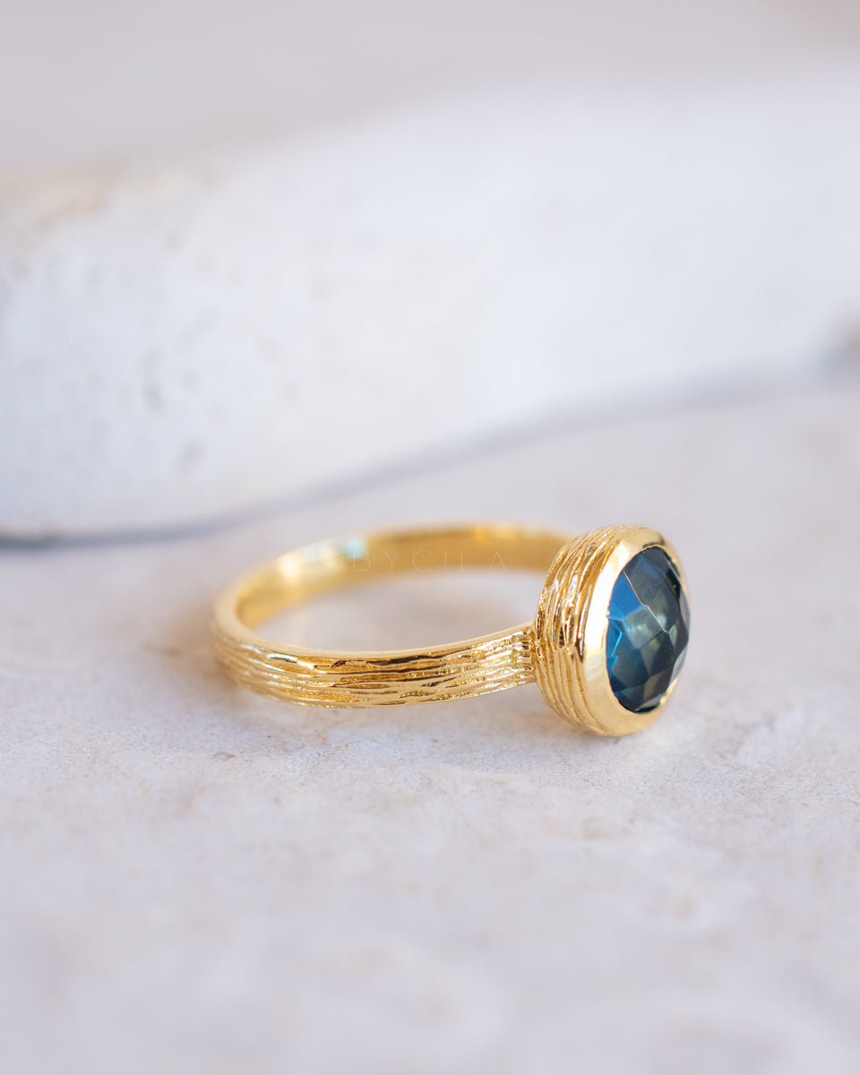 Leticia Ring * Iolite hydro * Gold Plated 18k * SBJR1