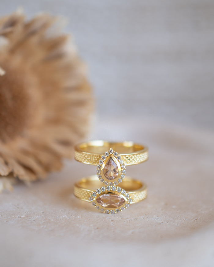 Analu Ring * Morganite hydro * Gold Plated 18K * BJR158