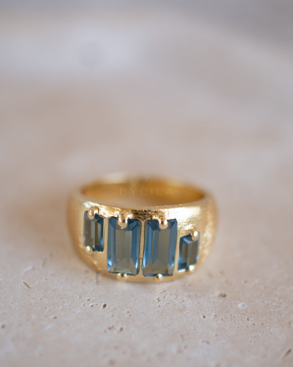 Kate Ring * Iolite hydro * Gold Plated * BJR356