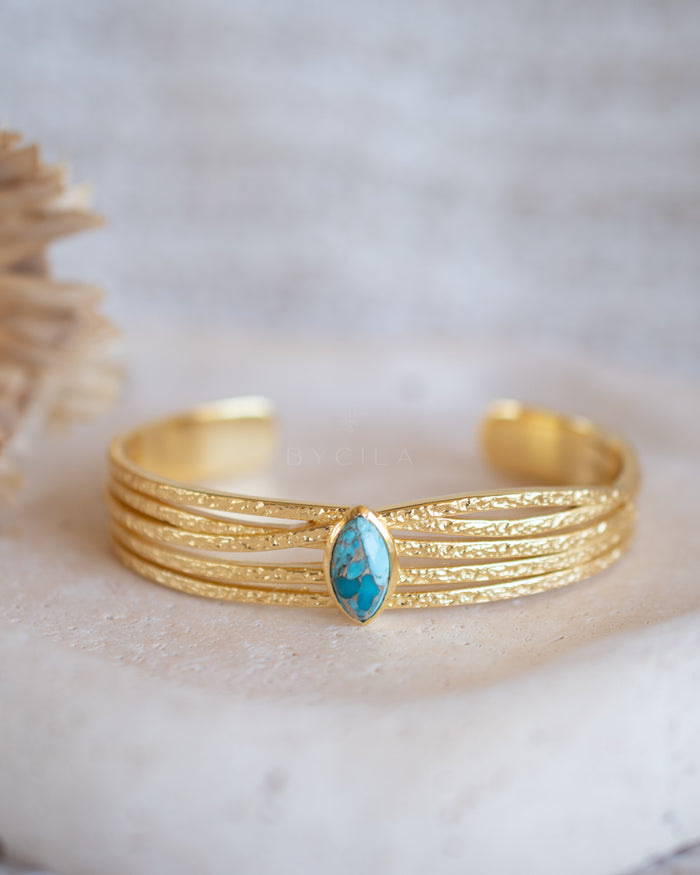 Connie Bracelet * Copper Turquoise * Gold Plated 18k * BJB083