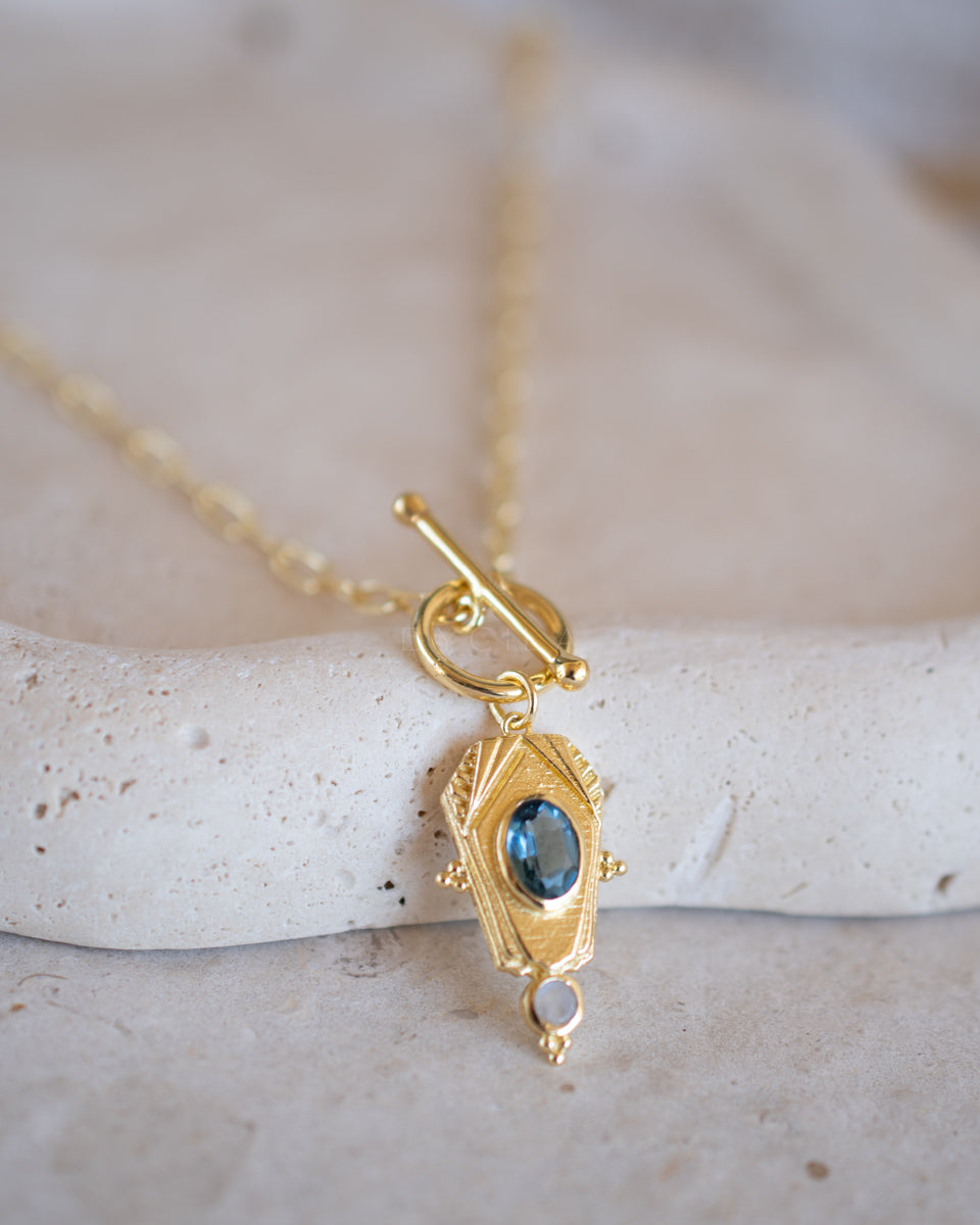 Rosina Necklace * Iolite hydro * Gold Plated 18k * BJN210