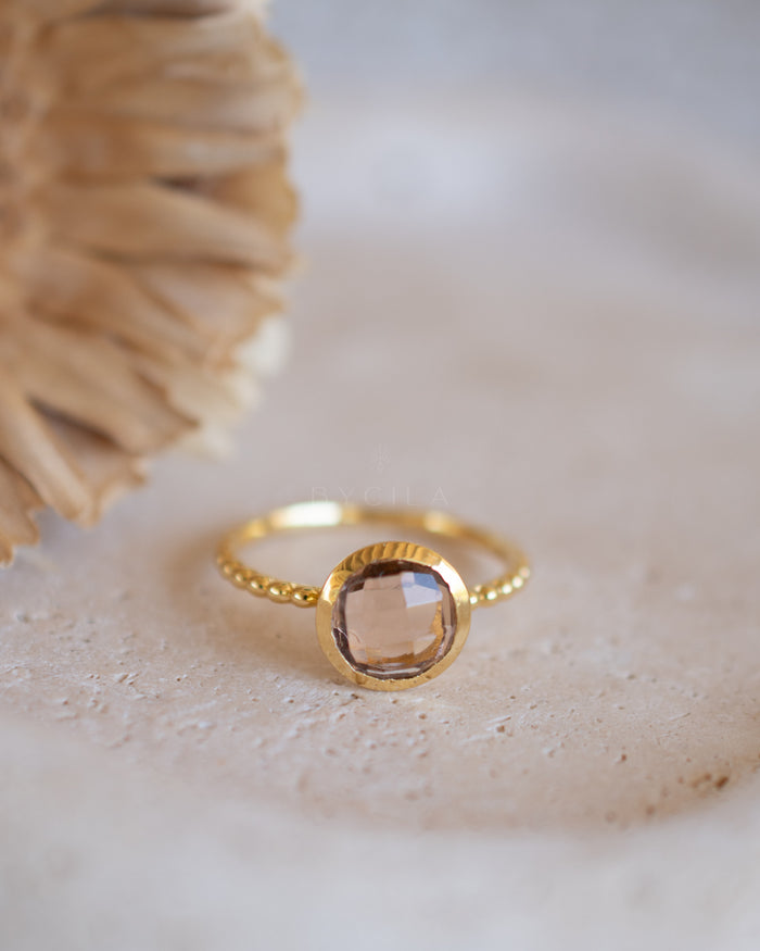 Tessy Ring * Morganite hydro * Gold Plated * BJR332