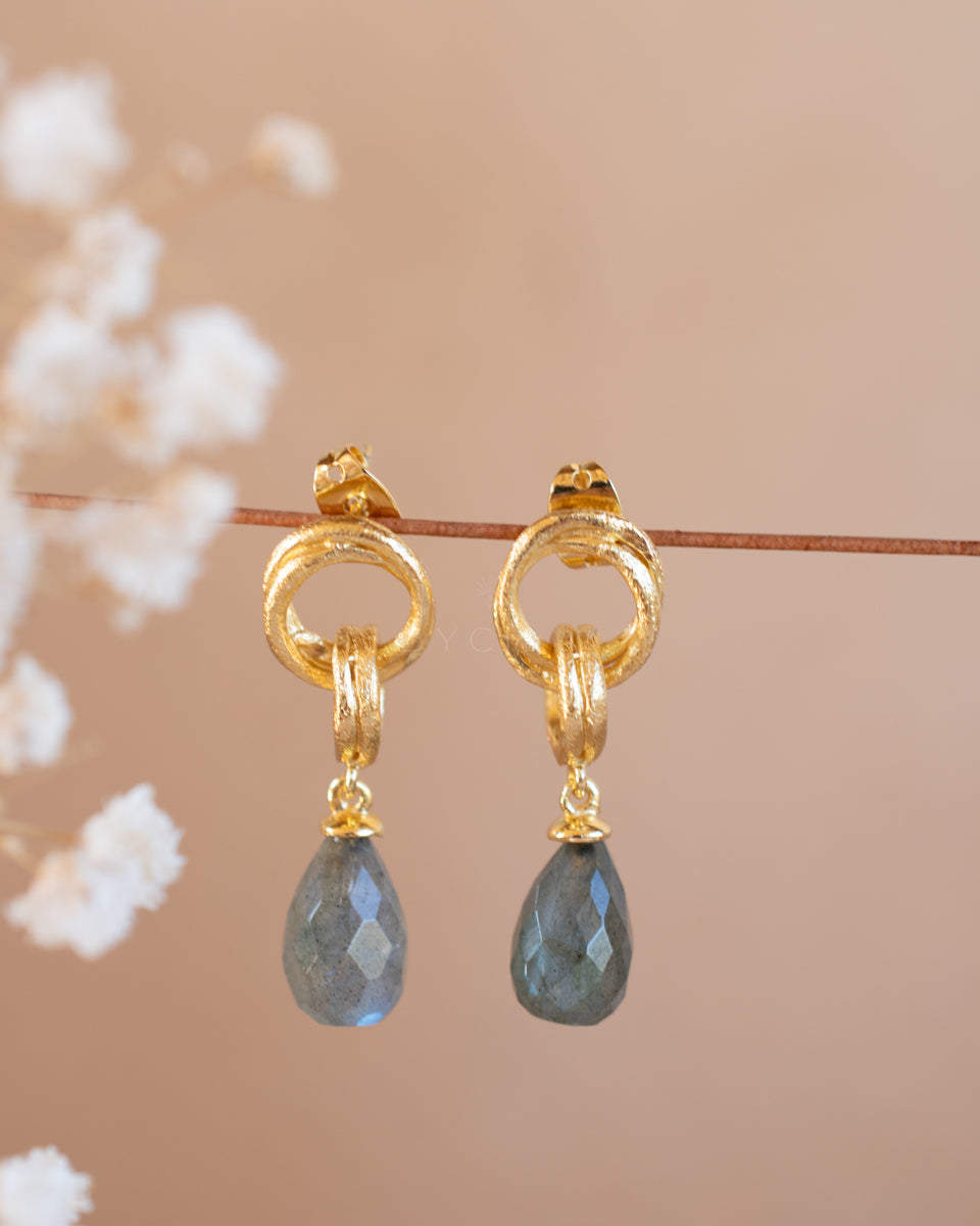Joely Earrings * Labradorite * Gold Plated 18k * BJE198