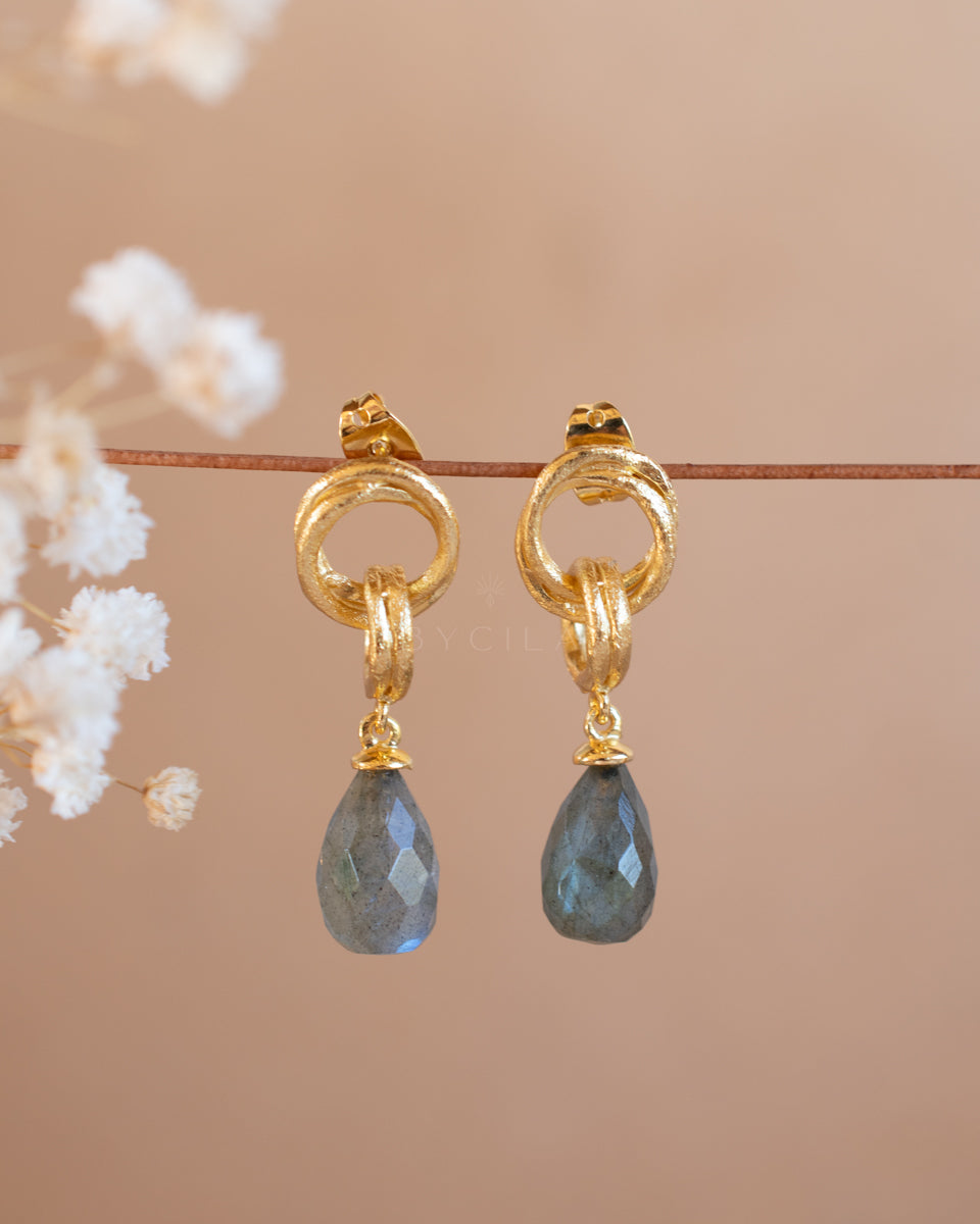 Joely Earrings * Labradorite * Gold Plated 18k * BJE198