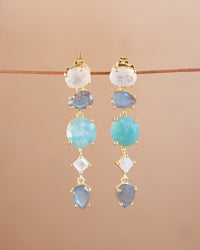 Laurita Earrings * Amazonite, Labradorite & Moonstone * Gold Plated * BJE298