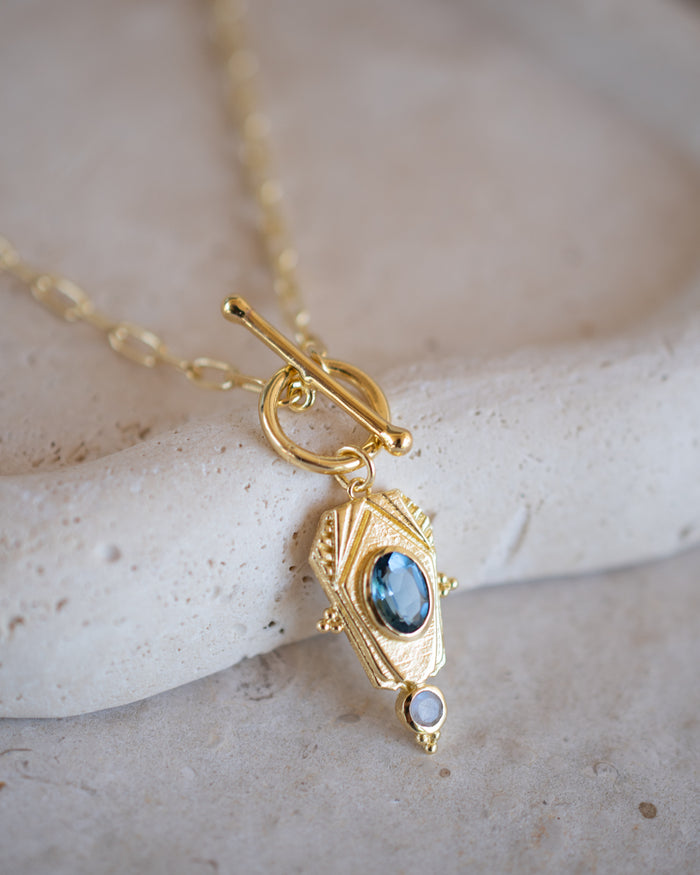 Rosina Necklace * Iolite hydro * Gold Plated 18k * BJN210