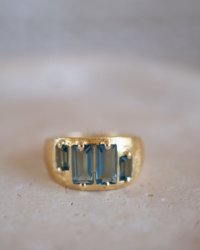 Kate Ring * Iolite hydro * Gold Plated * BJR356