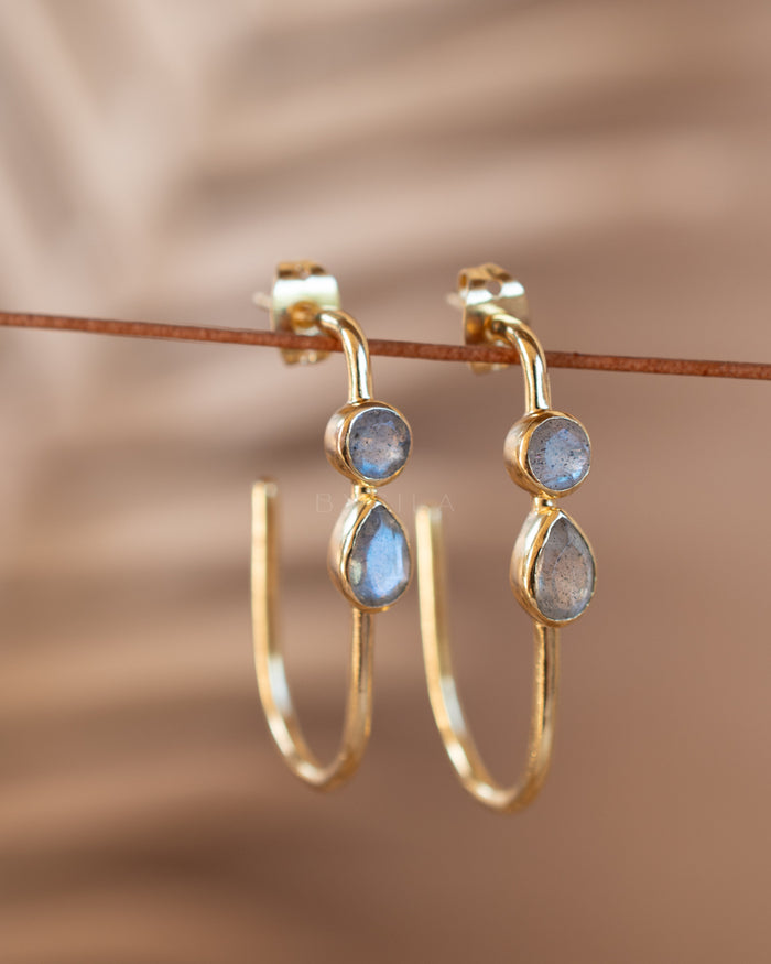 Juliana Earrings * Labradorite * Gold Plated 18k * BJE186