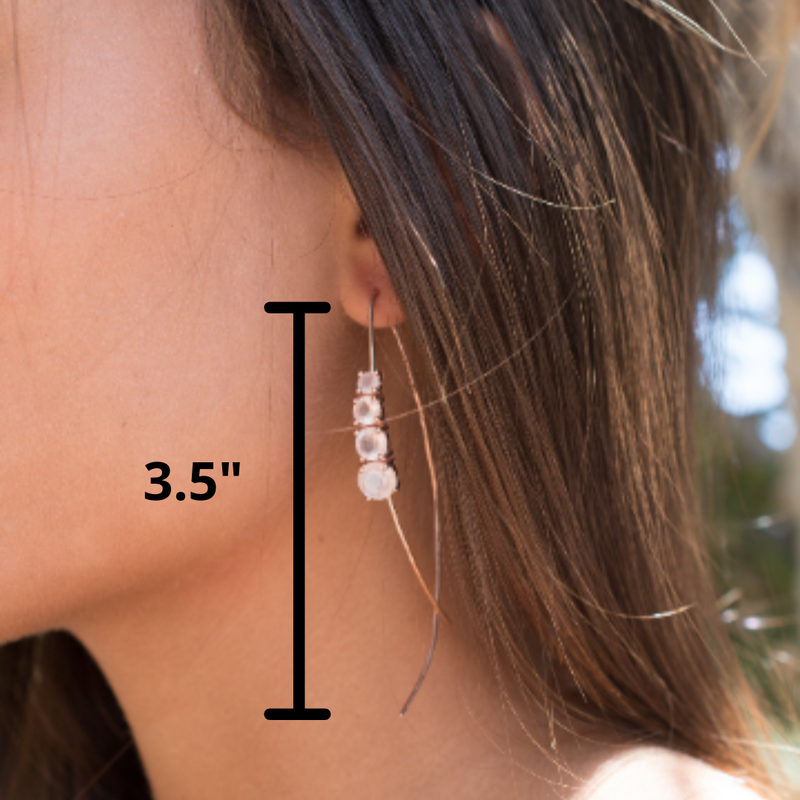 Aja Earrings * Moonstone * Rose Gold, Gold plated  or Sterling Silver * BJE043A