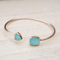 Summer Bracelet * Aqua Chalcedony * Gold Plated 18k or Silver Plated or Rose Gold Plated * BJB006A