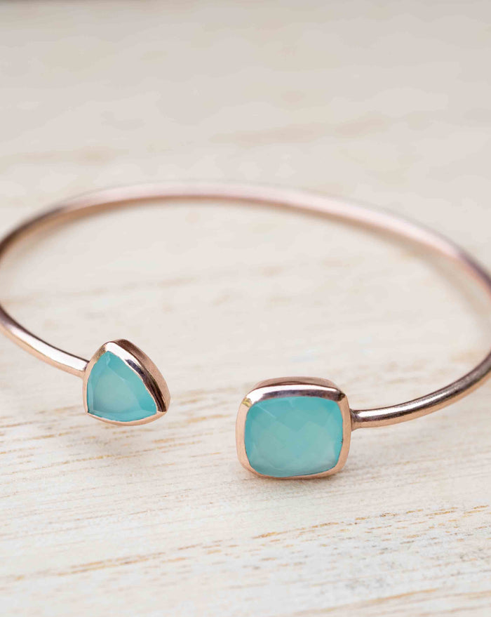 Summer Bracelet * Aqua Chalcedony * Gold Plated, Silver Plated or Rose Gold Plated * BJB006C