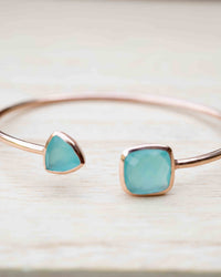 Summer Bracelet * Aqua Chalcedony * Gold Plated, Silver Plated or Rose Gold Plated * BJB006C