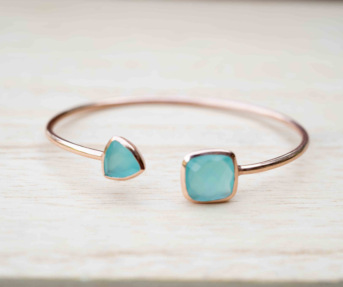 Summer Bracelet * Aqua Chalcedony * Gold Plated, Silver Plated or Rose Gold Plated * BJB006C