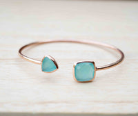 Summer Bracelet * Aqua Chalcedony * Gold Plated, Silver Plated or Rose Gold Plated * BJB006C