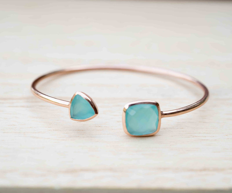Summer Bracelet * Aqua Chalcedony * Gold Plated, Silver Plated or Rose Gold Plated * BJB006C