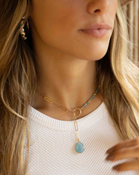 Mikki Aqua Chalcedony * Gold Vermeil or Sterling Silver * BJN050