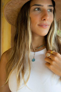 Mikki Aqua Chalcedony * Gold Vermeil or Sterling Silver * BJN050