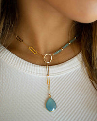 Mikki Aqua Chalcedony * Gold Vermeil or Sterling Silver * BJN050