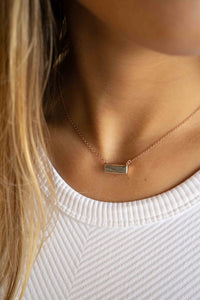 Clara Rectangle Necklace * Labradorite * Gold Vermeil or Sterling Silver 925 or Rose Gold* BJN028B