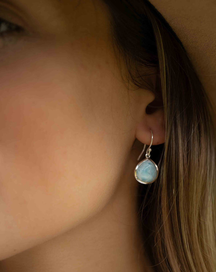 Lihue Earrings * Larimar * Gold Plated 18k or Sterling Silver * BJE068B
