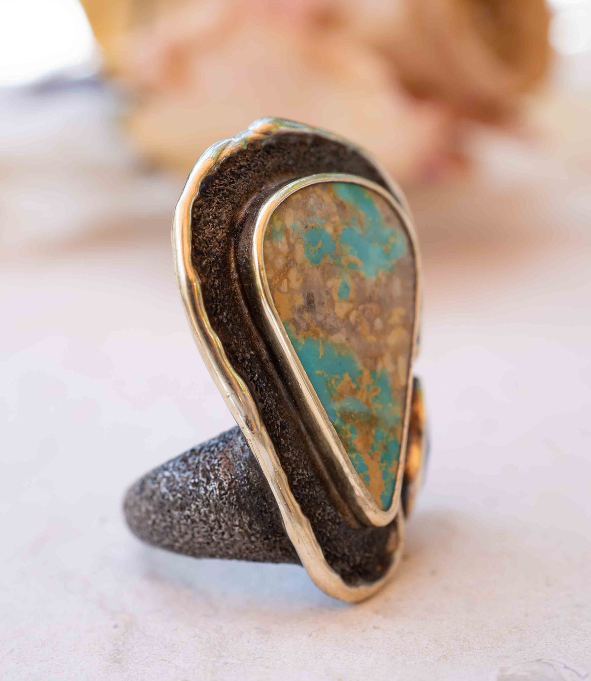 Damla Ring * Turquoise & Sapphire * Sterling Silver 925 *SBJR047