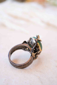 Holi Ring * Emerald  * Sterling Silver 925 oxidized * SBJR059