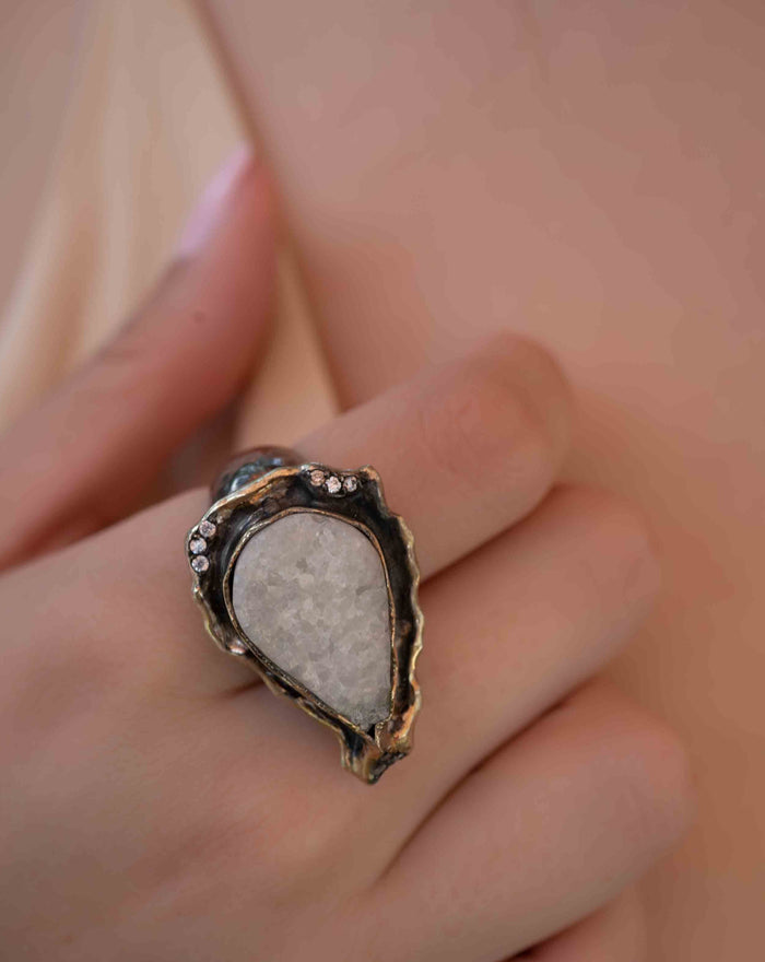 Luluy Ring * Rough Chalcedony * Sterling Silver 925 *SBJR061