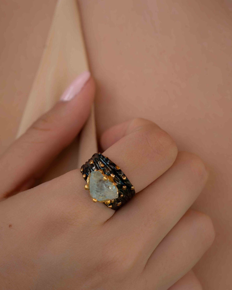 Norna Ring * Rough Aquamarine * Sterling Silver 925 *SBJR066