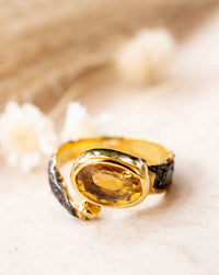 Nola Adjustable Ring * Citrine * Sterling Silver 925 *SBJR065