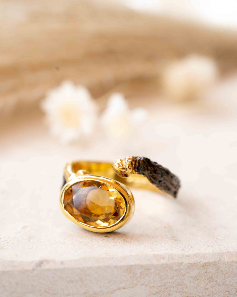 Nola Adjustable Ring * Citrine * Sterling Silver 925 *SBJR065