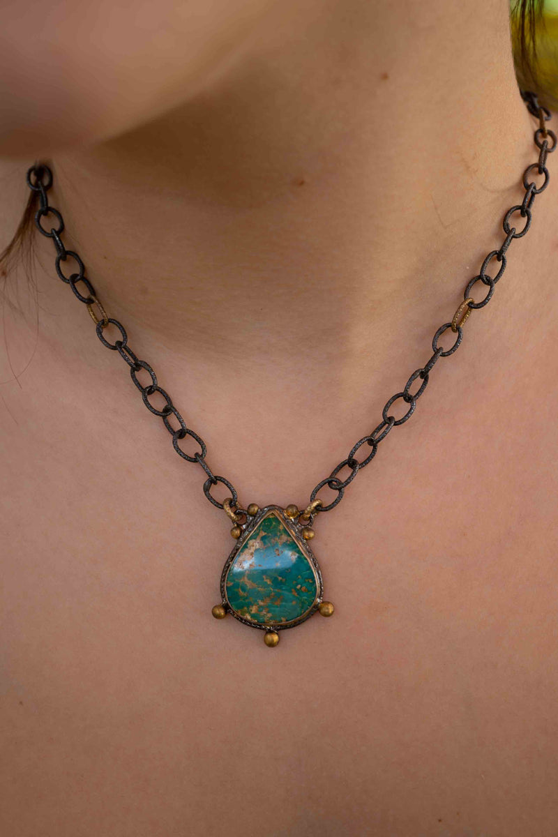 Ermak Necklace* Turquoise * Sterling Silver 925 *SBJN001