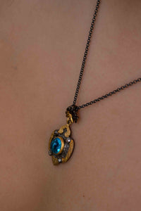 Sodia Necklace* Blue topaz hydro, Amethyst hydro, Ruby hydro * Sterling Silver 925 *SBJN004
