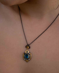 Sodia Necklace* Blue topaz hydro, Amethyst hydro, Ruby hydro * Sterling Silver 925 *SBJN004