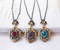 Sodia Necklace* Blue topaz hydro, Amethyst hydro, Ruby hydro * Sterling Silver 925 *SBJN004