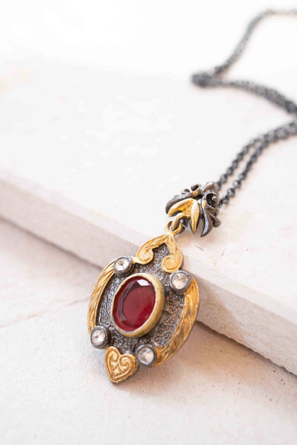 Sodia Necklace* Blue topaz hydro, Amethyst hydro, Ruby hydro * Sterling Silver 925 *SBJN004