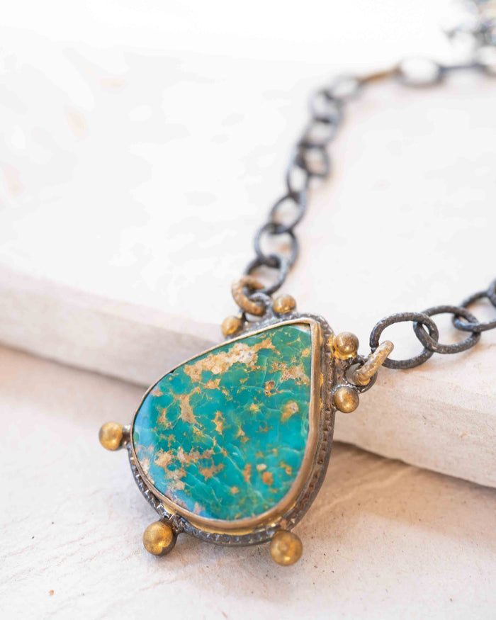 Ermak Necklace* Turquoise * Sterling Silver 925 *SBJN001