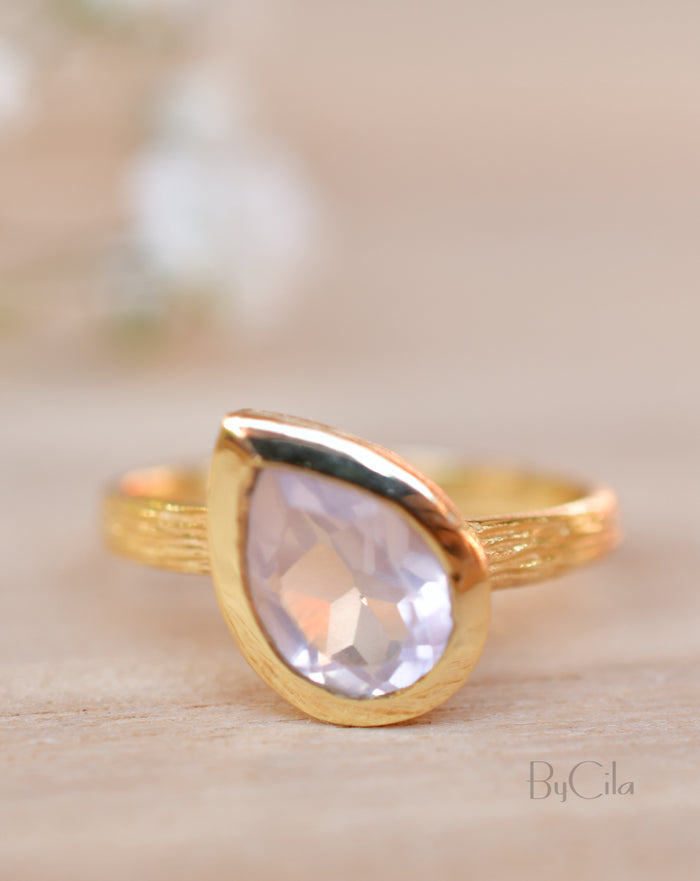 Beatriz Ring * Rose Quartz * Gold Plated 18K * SBJR126