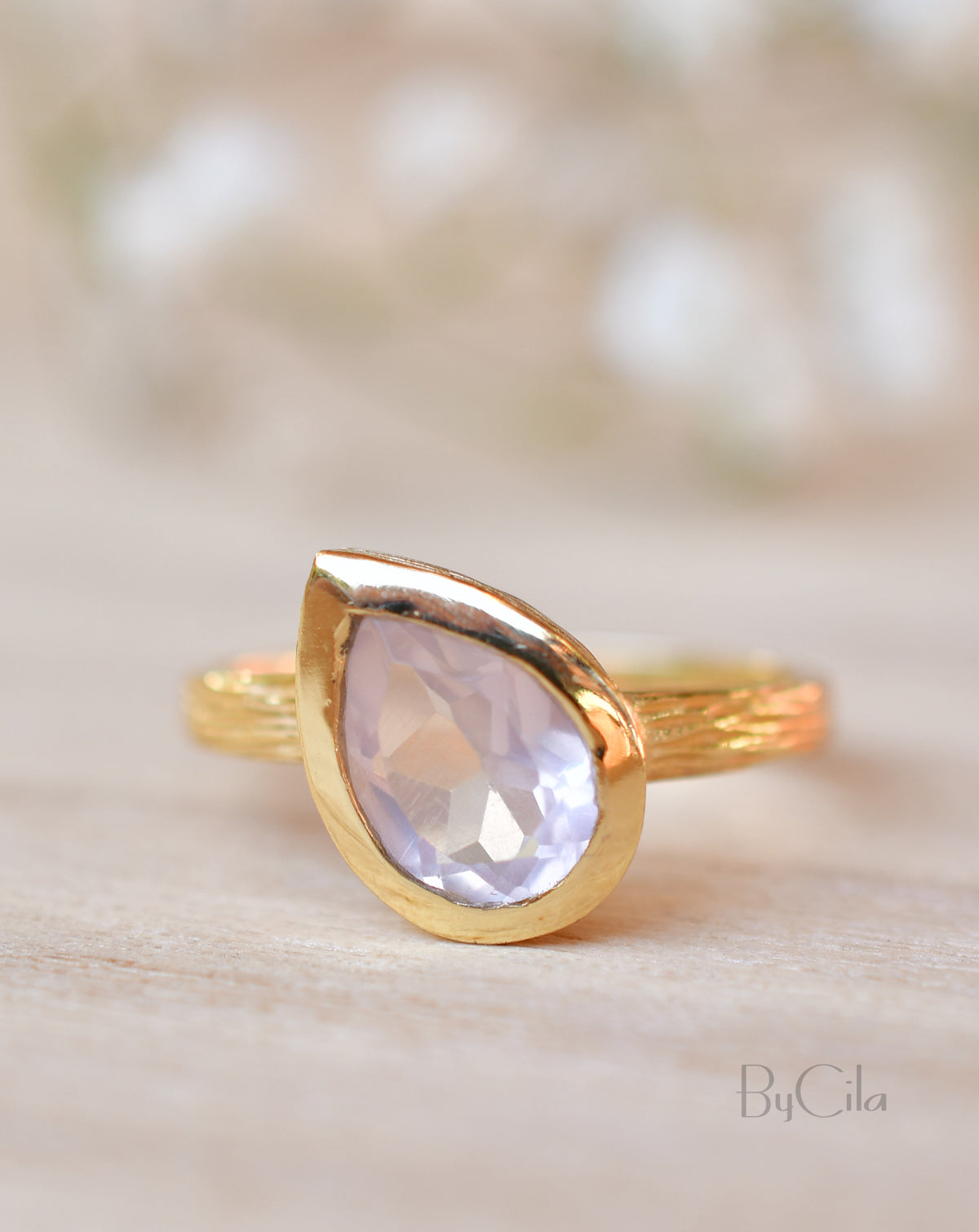 Beatriz Ring * Rose Quartz * Gold Plated 18K * SBJR126